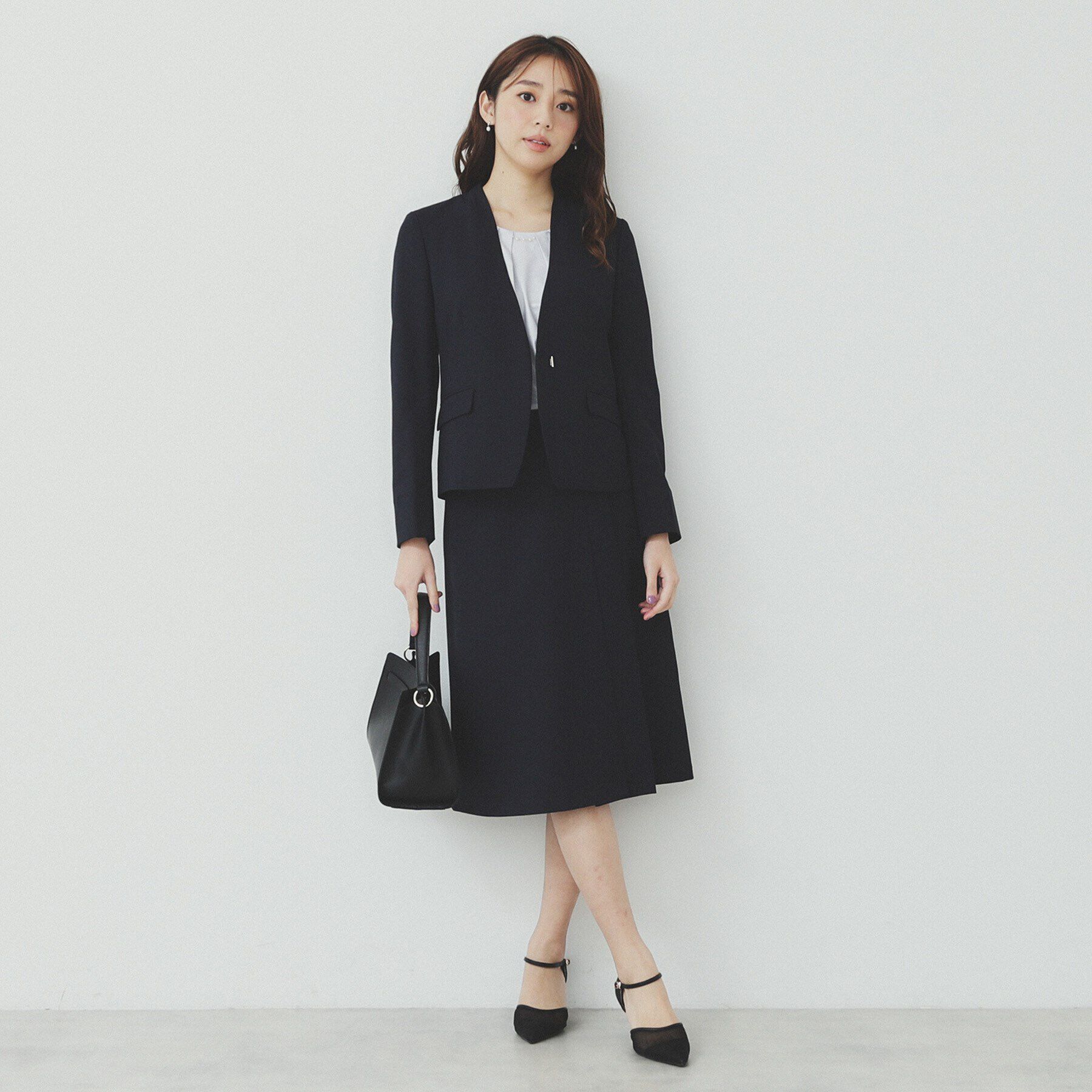 index「ストレッチノーカラージャケット/セットアップ対応可【洗える/イージーアイロン/抗ピル】」|ノーカラージャケット|