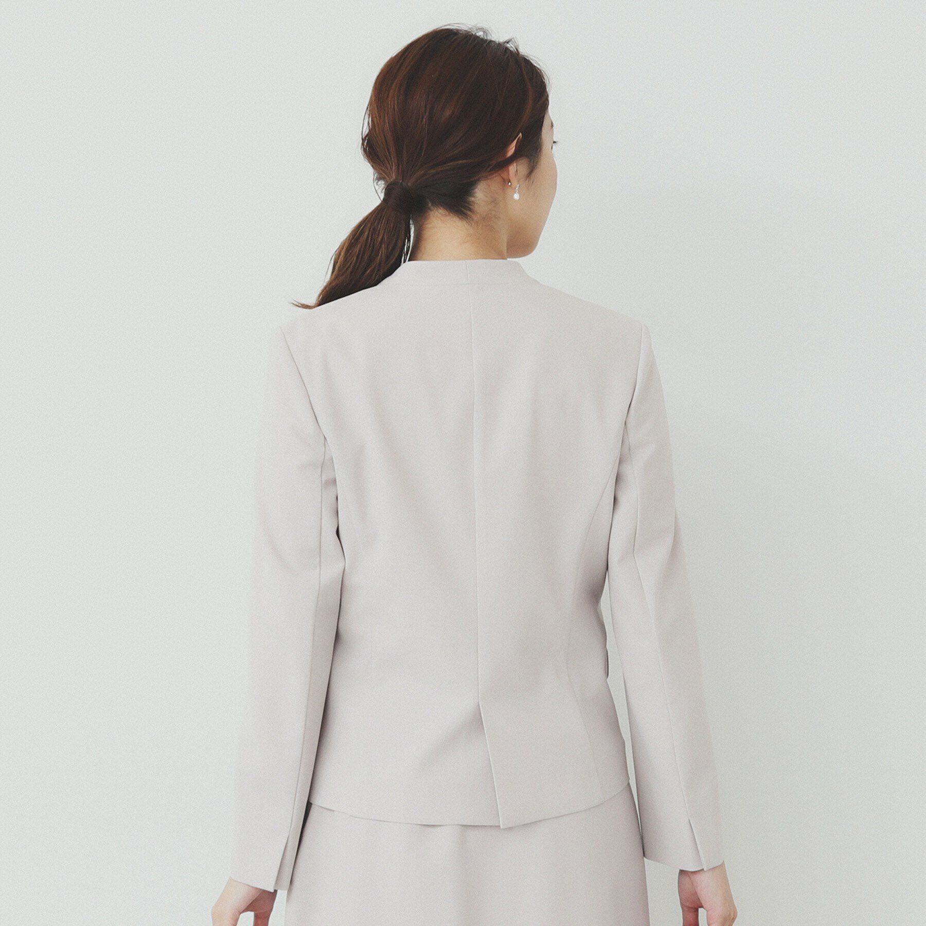 index「ストレッチノーカラージャケット/セットアップ対応可【洗える/イージーアイロン/抗ピル】」|ノーカラージャケット|