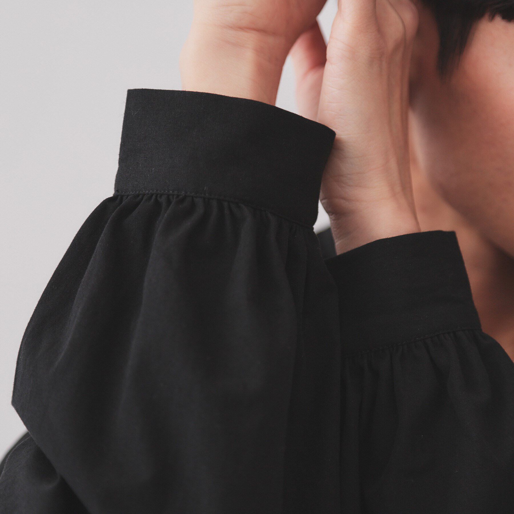 OPAQUE.CLIP「裾アイレットレースボリュームシャツワンピース【洗濯機洗い可】」|ワンピース|