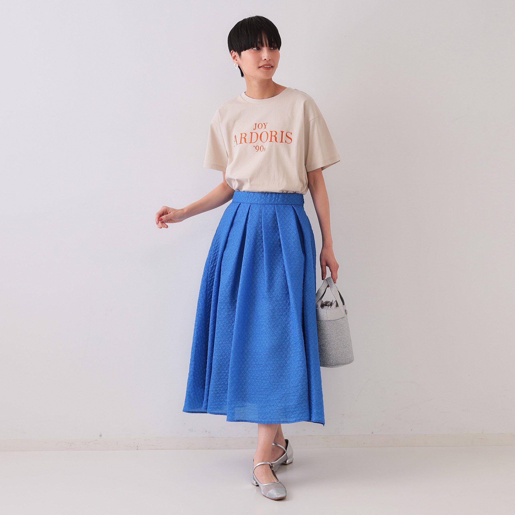 OPAQUE.CLIP「シアージャカードタックフレアスカート【洗濯機洗い可】」|スカート|