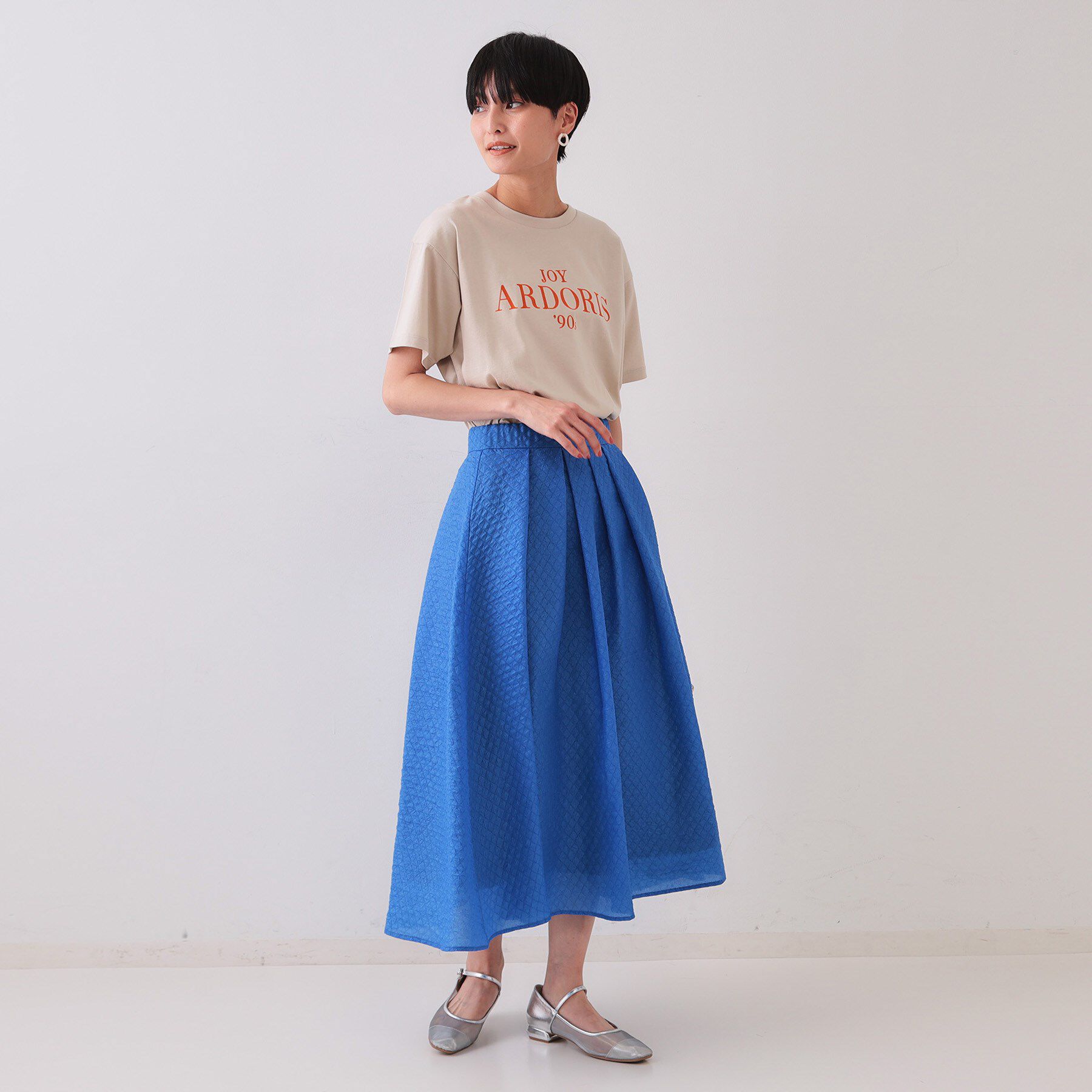 OPAQUE.CLIP「シアージャカードタックフレアスカート【洗濯機洗い可】」|スカート|