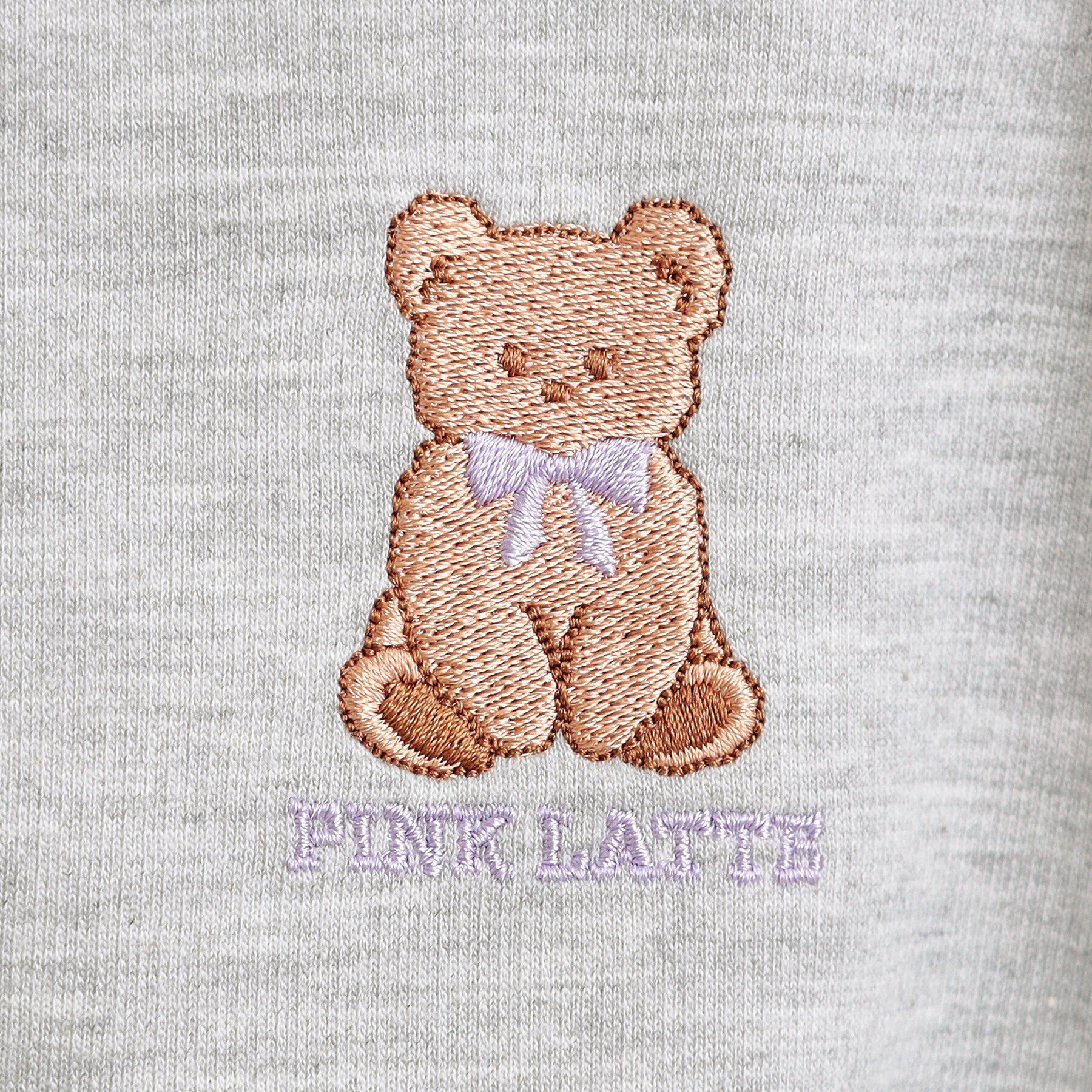 PINK-latte「ミニ裏クマ刺繍ジップパーカ」|パーカー|