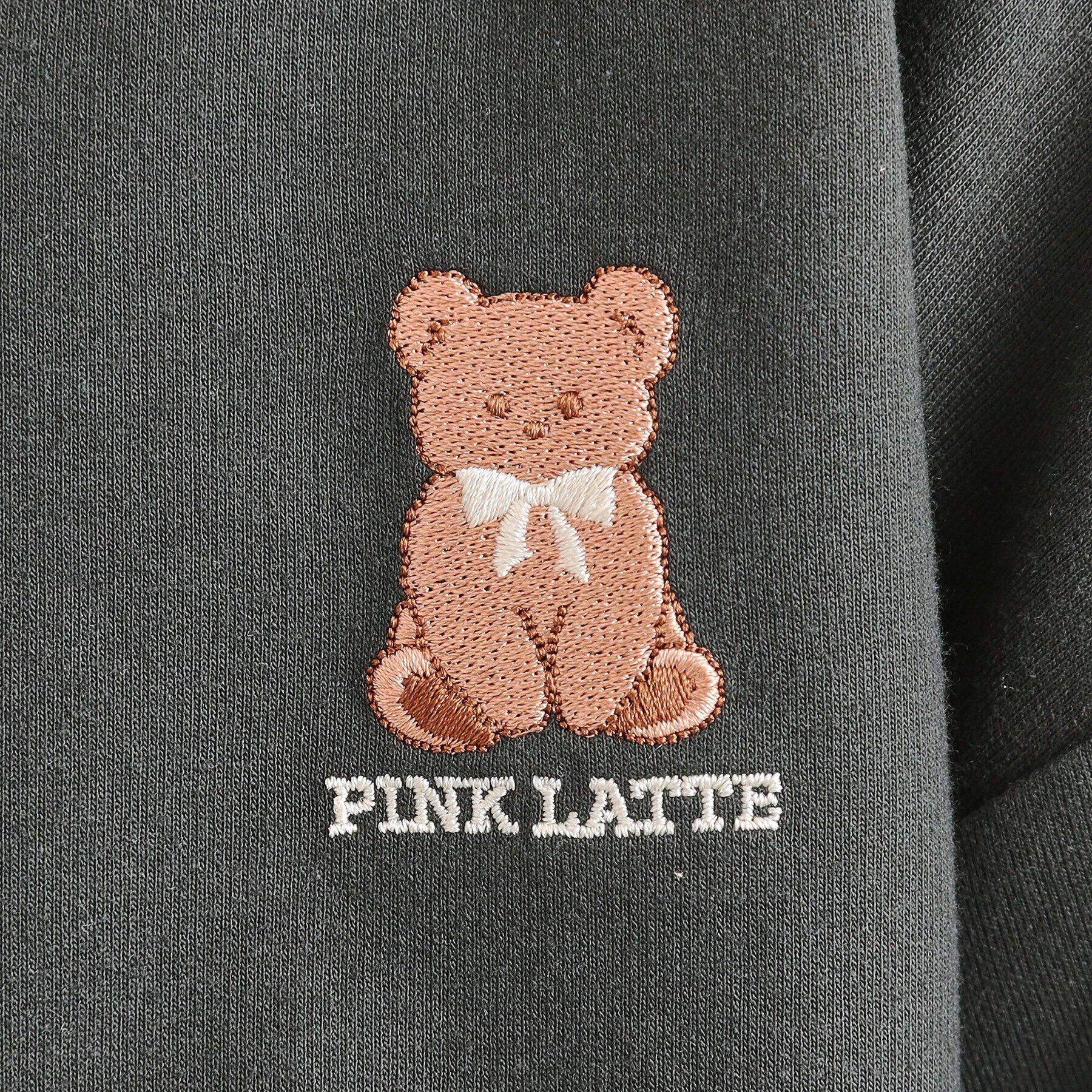 PINK-latte「ミニ裏クマ刺繍ジップパーカ」|パーカー|