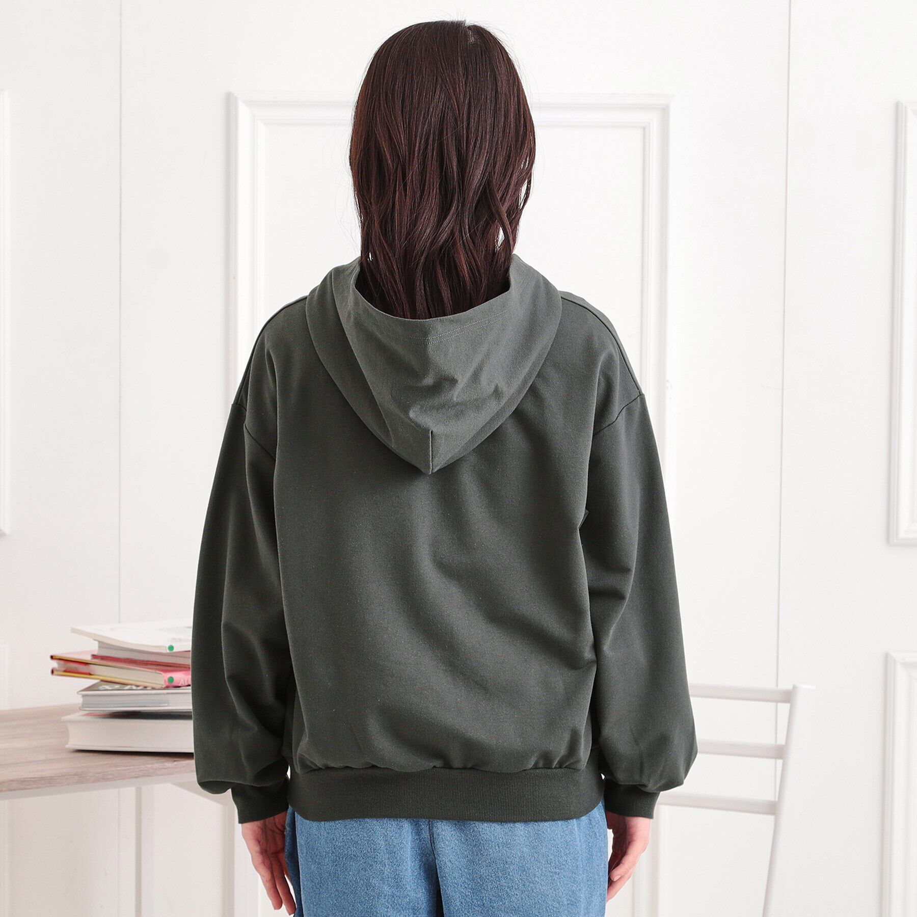 PINK-latte「ミニ裏クマ刺繍ジップパーカ」|パーカー|