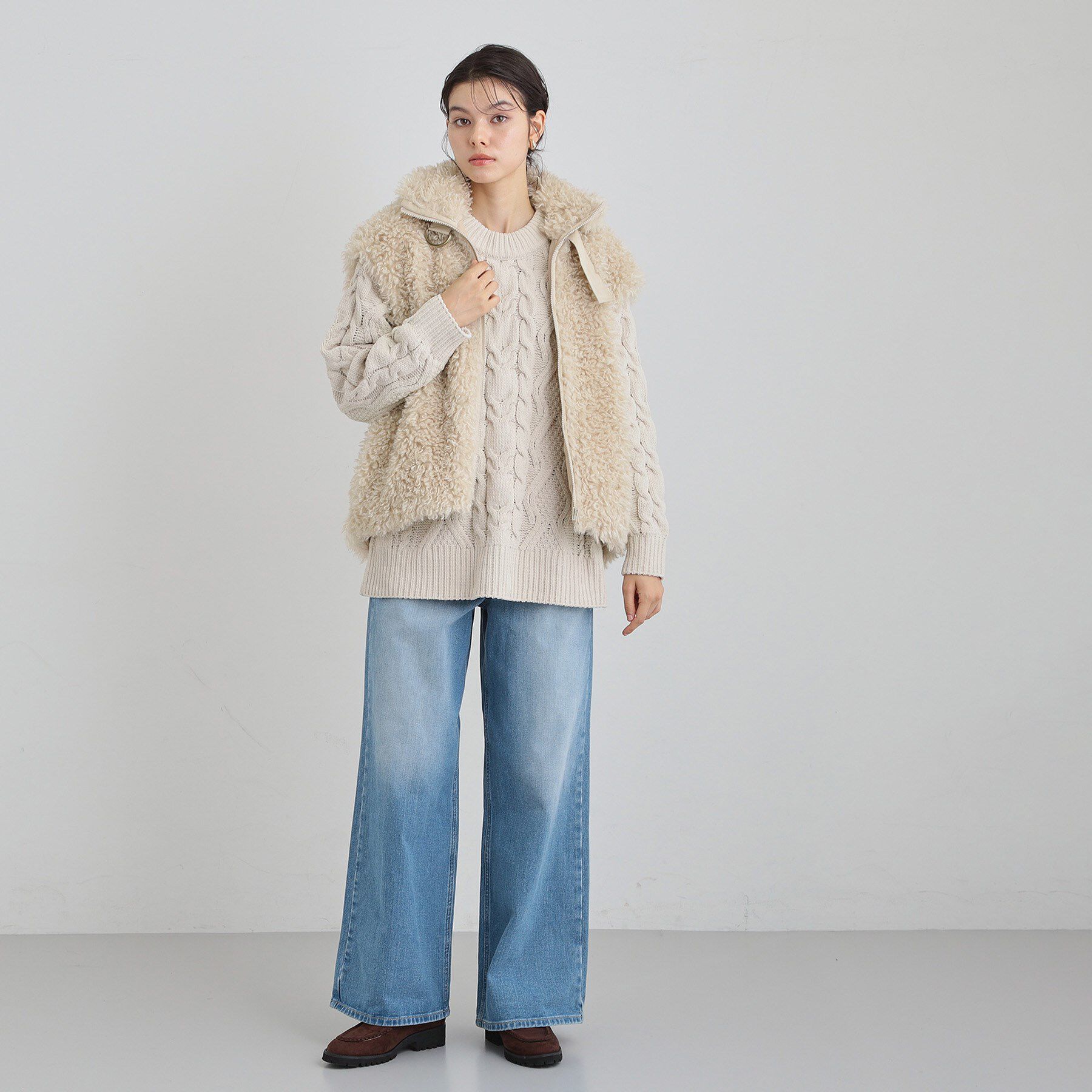 THE SHOP TK「プラスするだけでこなれ見え ボアベスト」|ベスト・ジレ|