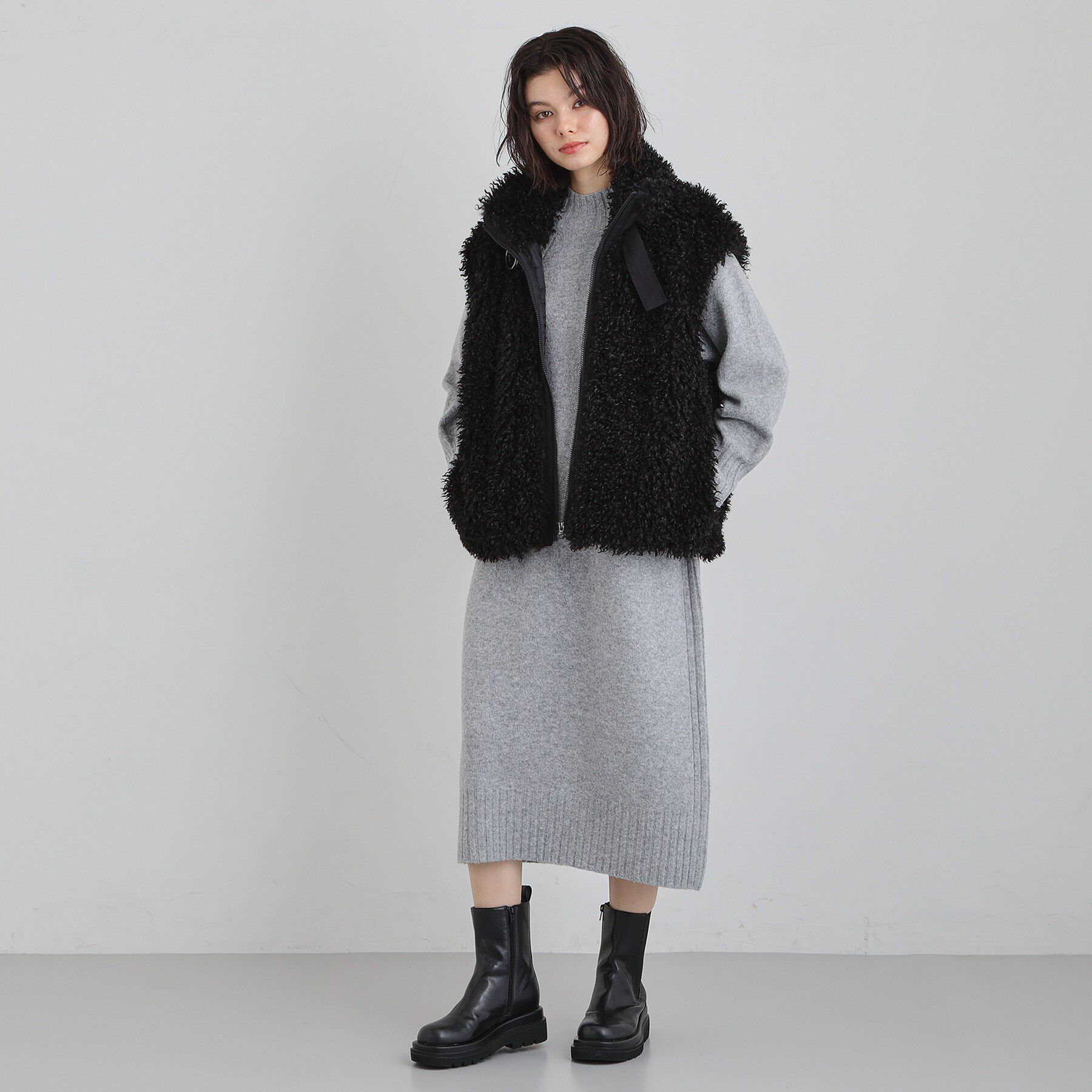 THE SHOP TK「プラスするだけでこなれ見え ボアベスト」|ベスト・ジレ|