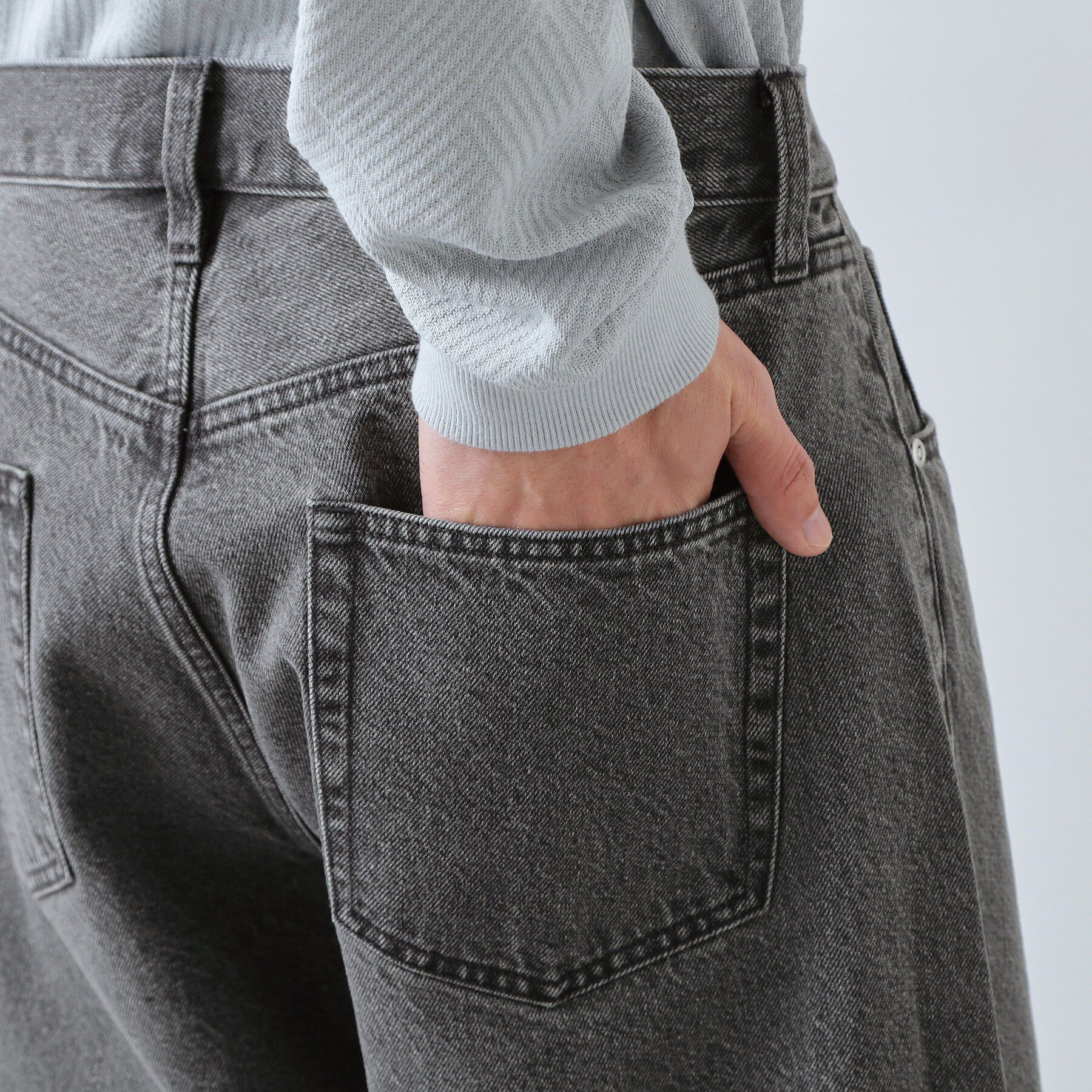 THE SHOP TK「【半歩先のオシャレ】デニムカーブパンツ　セットアップ可/洗濯機OK」|デニム|