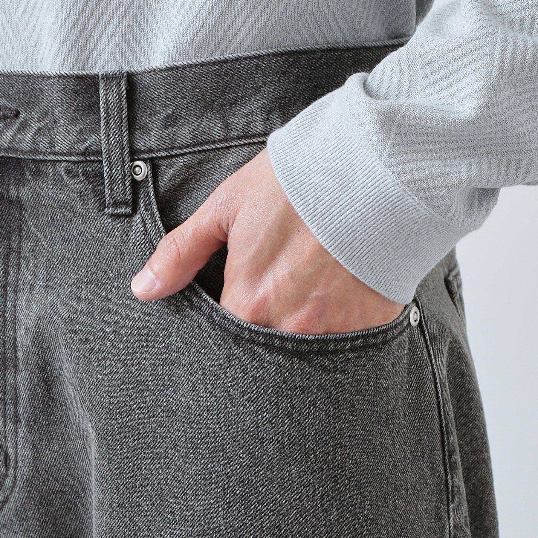 THE SHOP TK「【半歩先のオシャレ】デニムカーブパンツ　セットアップ可/洗濯機OK」|デニム|