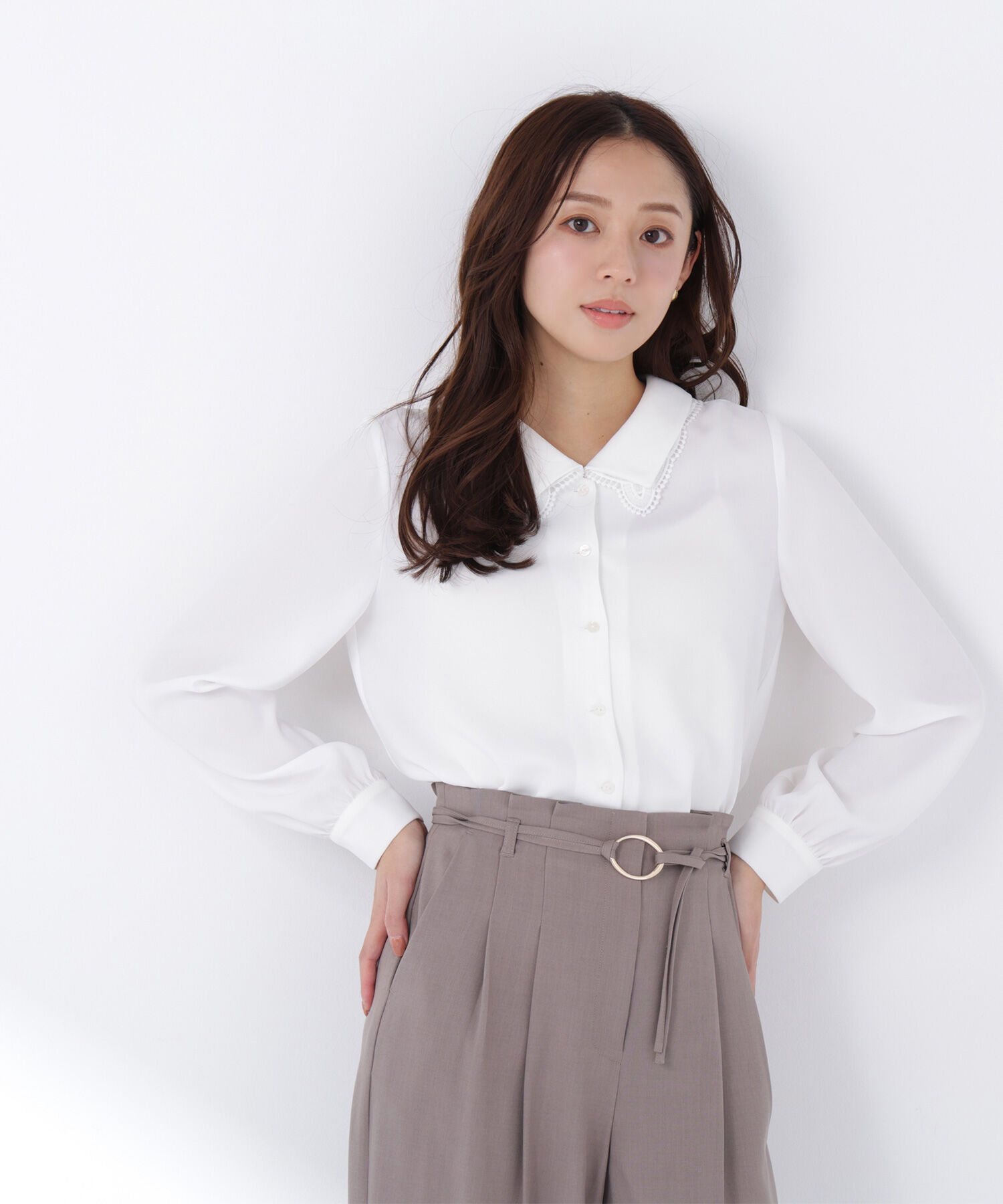  「レースダブルカラーブラウス」|シャツ・ブラウス|