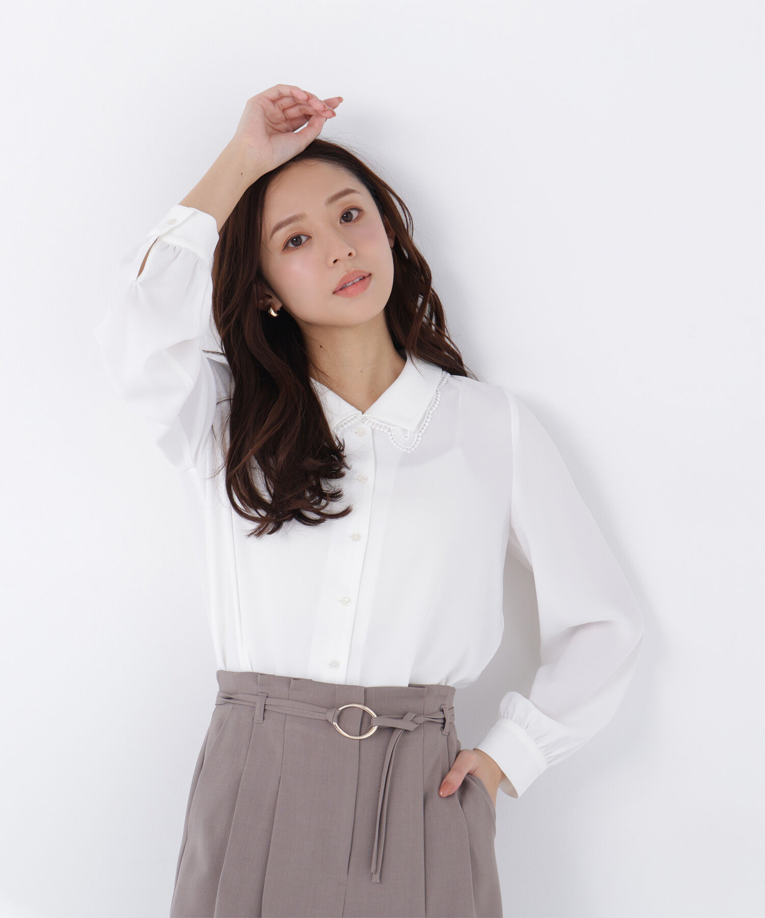  「レースダブルカラーブラウス」|シャツ・ブラウス|