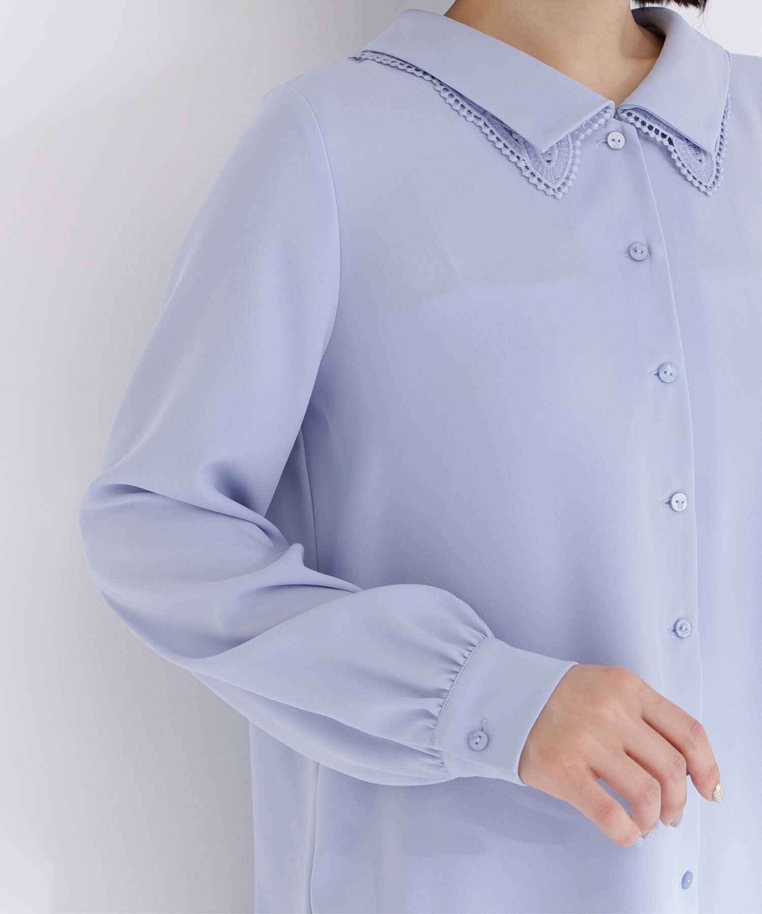  「レースダブルカラーブラウス」|シャツ・ブラウス|