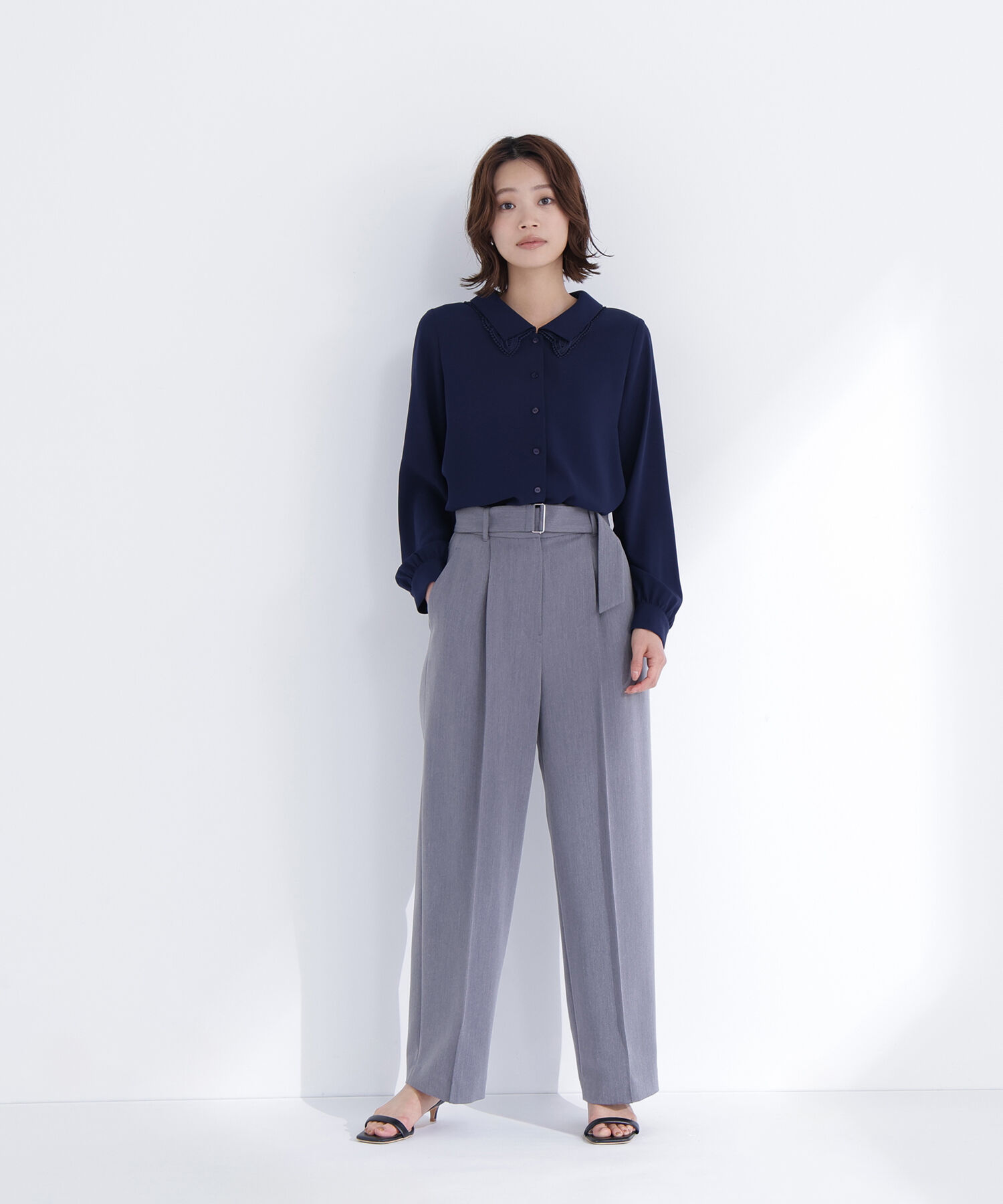  「レースダブルカラーブラウス」|シャツ・ブラウス|