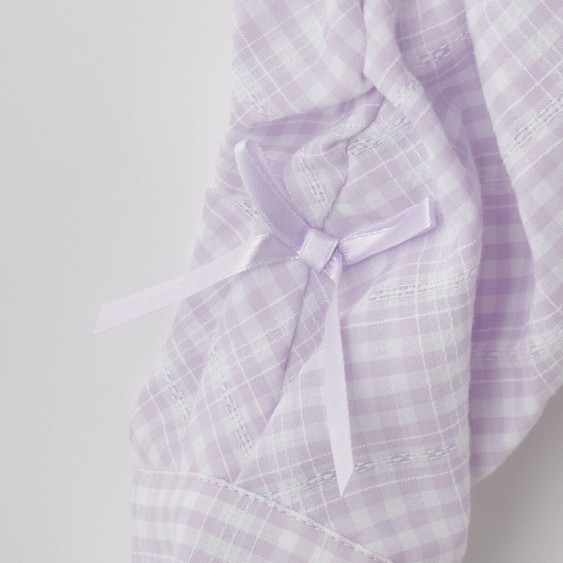 SHOO･LA･RUE「【洗える/100-150cm】お袖リボンがアクセント クロップド丈 チェックシャツ」|シャツ・ブラウス|