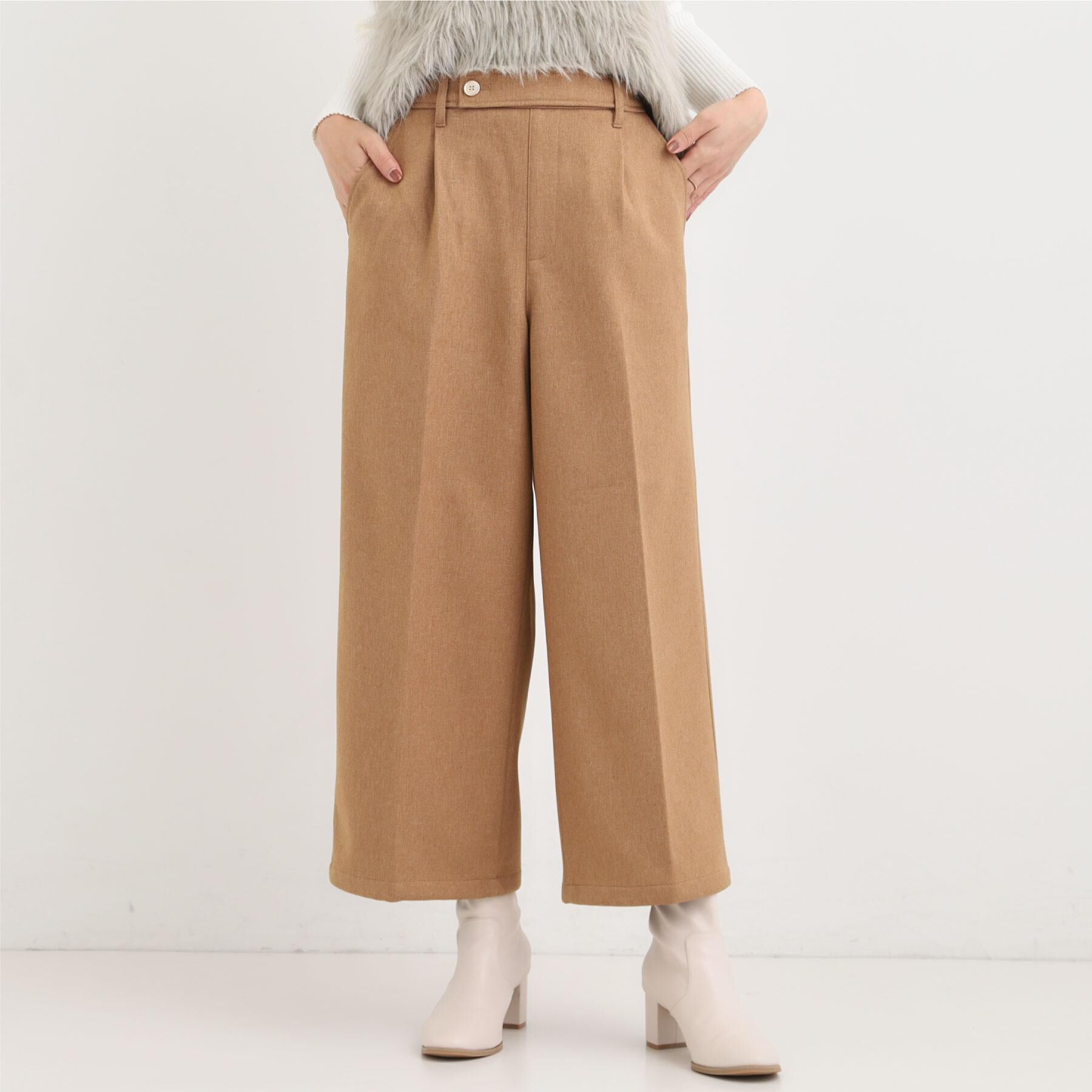 SHOO･LA･RUE「【着丈選べる】ウールフィールあったか裏起毛ワイドパンツ」|その他|