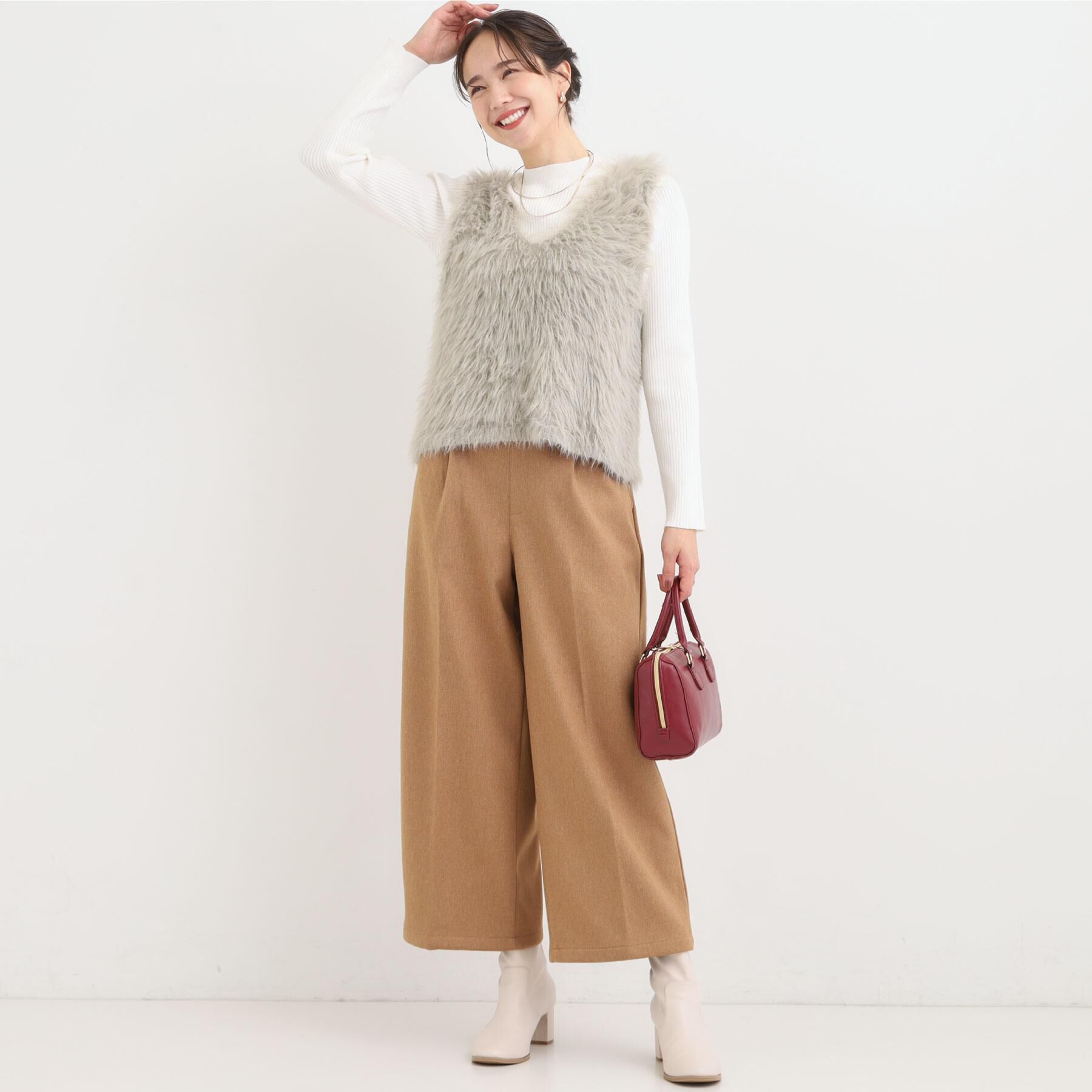 SHOO･LA･RUE「【着丈選べる】ウールフィールあったか裏起毛ワイドパンツ」|その他|