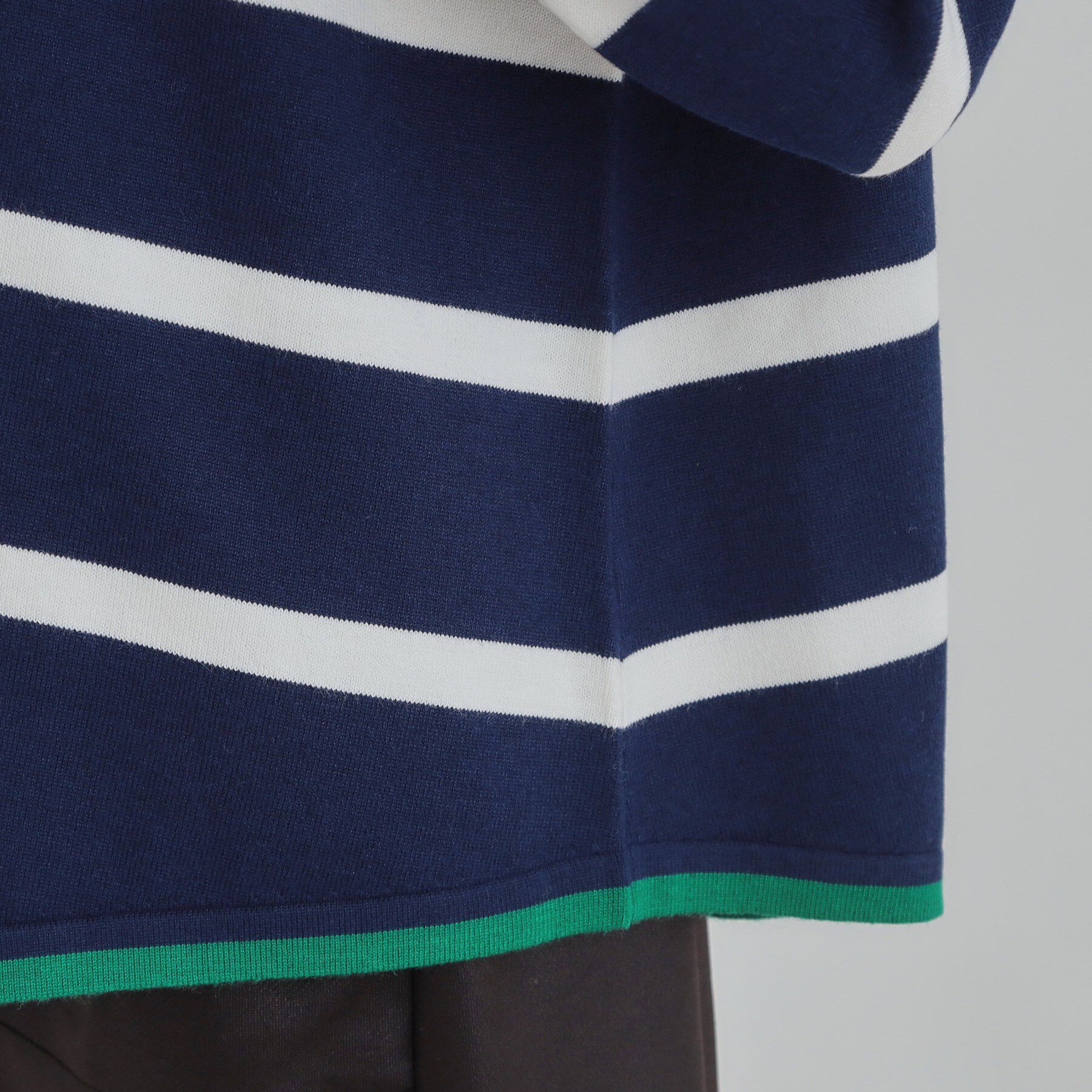 SHOO･LA･RUE「【洗濯機可/毛玉レス】春まで着られる 裾配色ボーダーニット」|ニット・セーター|