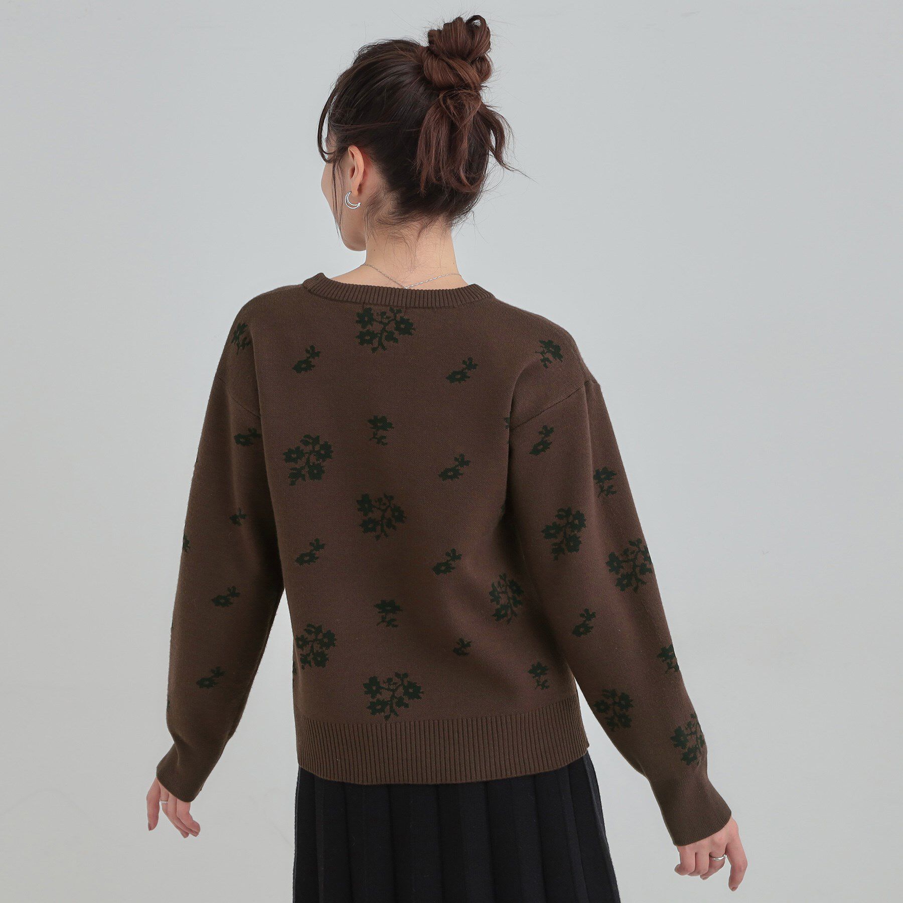 SHOO･LA･RUE「【S-LL】大人上品な レトロフラワーニット」|ニット・セーター|