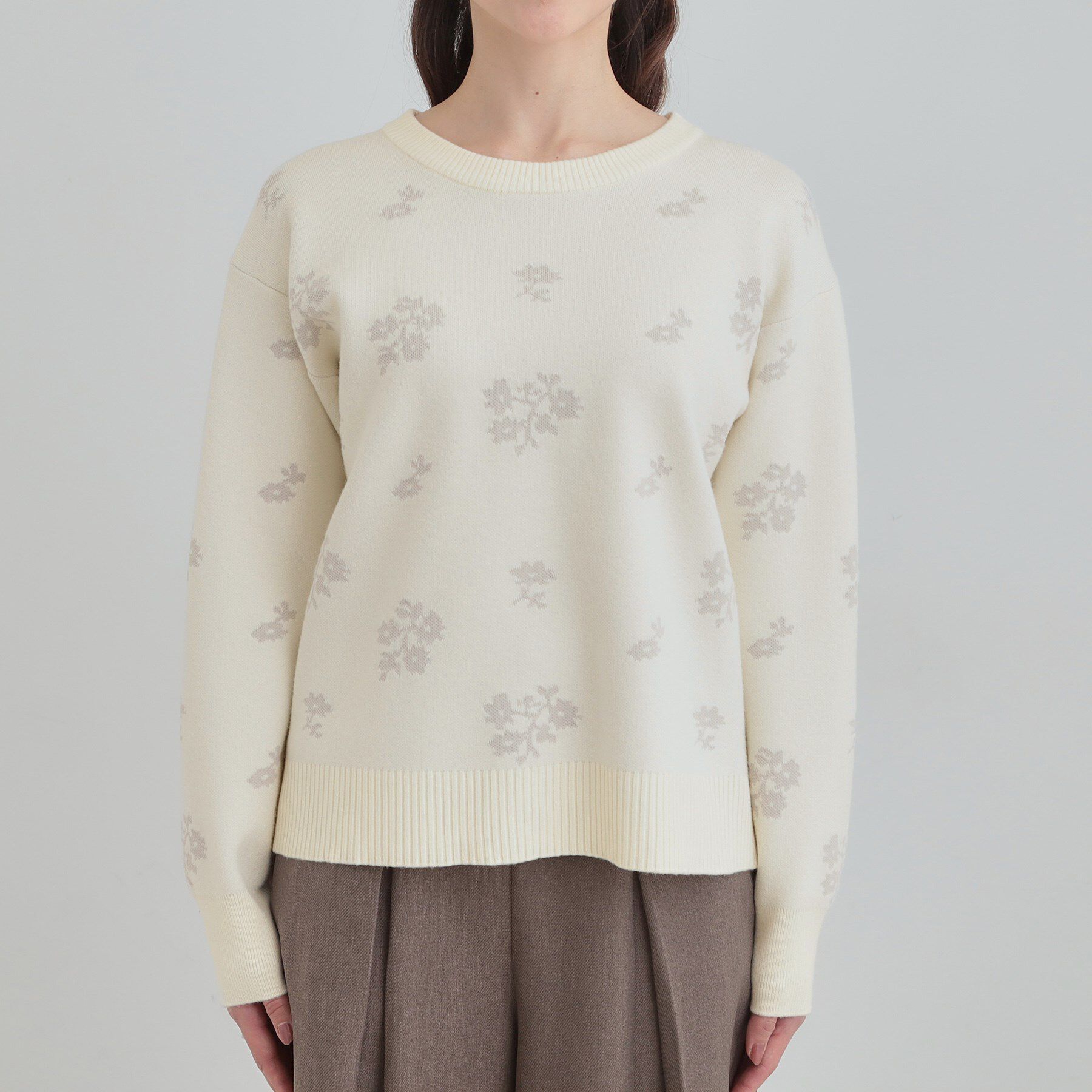 SHOO･LA･RUE「【S-LL】大人上品な レトロフラワーニット」|ニット・セーター|