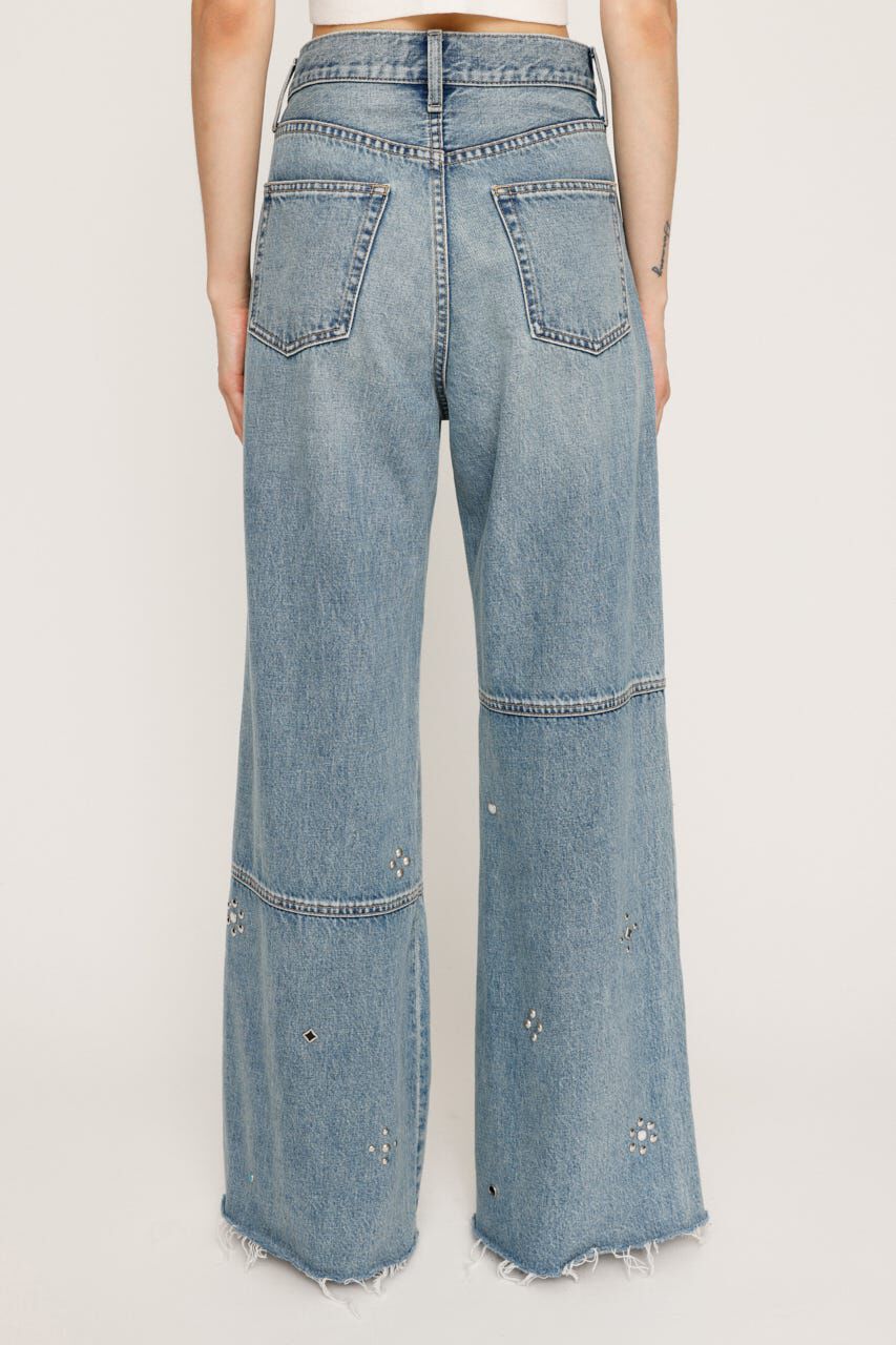 SLY「STUDS SEAM DESIGN FLARE PT-B」|デニム|