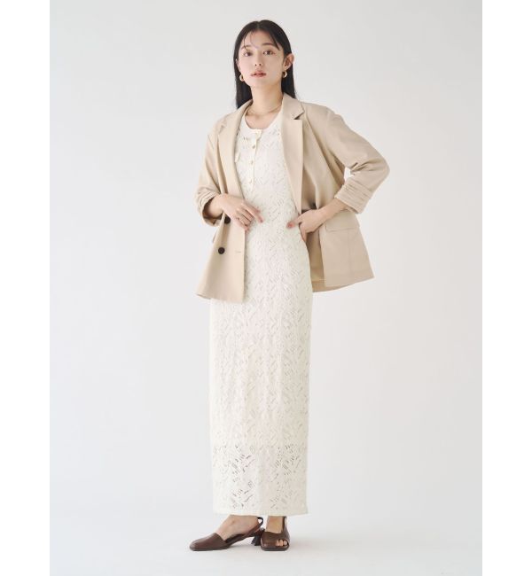 LAGUNAMOON「パターンニッティングフロントボタンワンピース」|ワンピース|