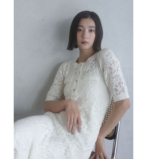 LAGUNAMOON「パターンニッティングフロントボタンワンピース」|ワンピース|