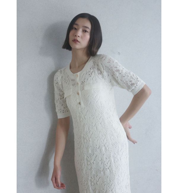 LAGUNAMOON「パターンニッティングフロントボタンワンピース」|ワンピース|