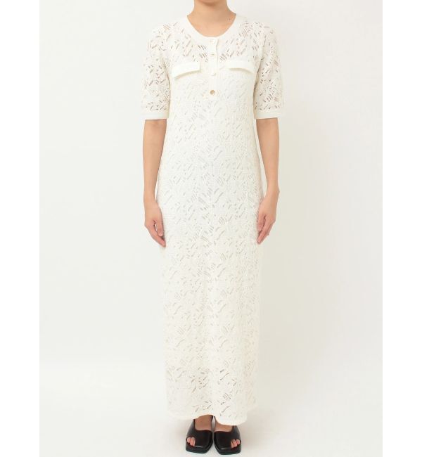 LAGUNAMOON「パターンニッティングフロントボタンワンピース」|ワンピース|