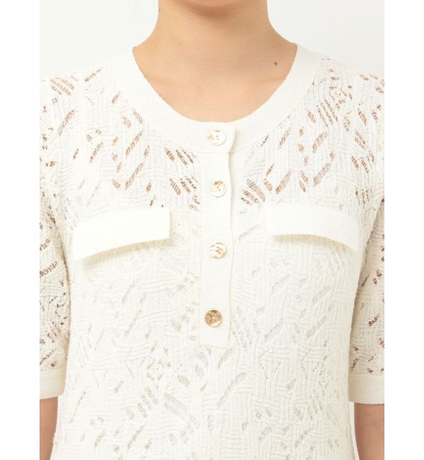 LAGUNAMOON「パターンニッティングフロントボタンワンピース」|ワンピース|