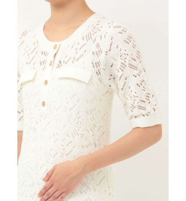 LAGUNAMOON「パターンニッティングフロントボタンワンピース」|ワンピース|