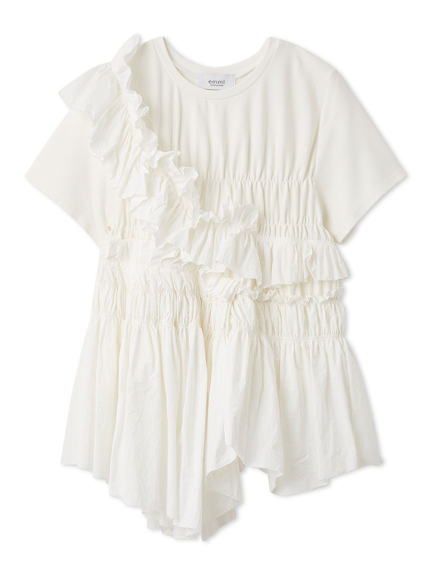 emmi atelier「フリルアシンメトリーカットソー」|Tシャツ・カットソー|