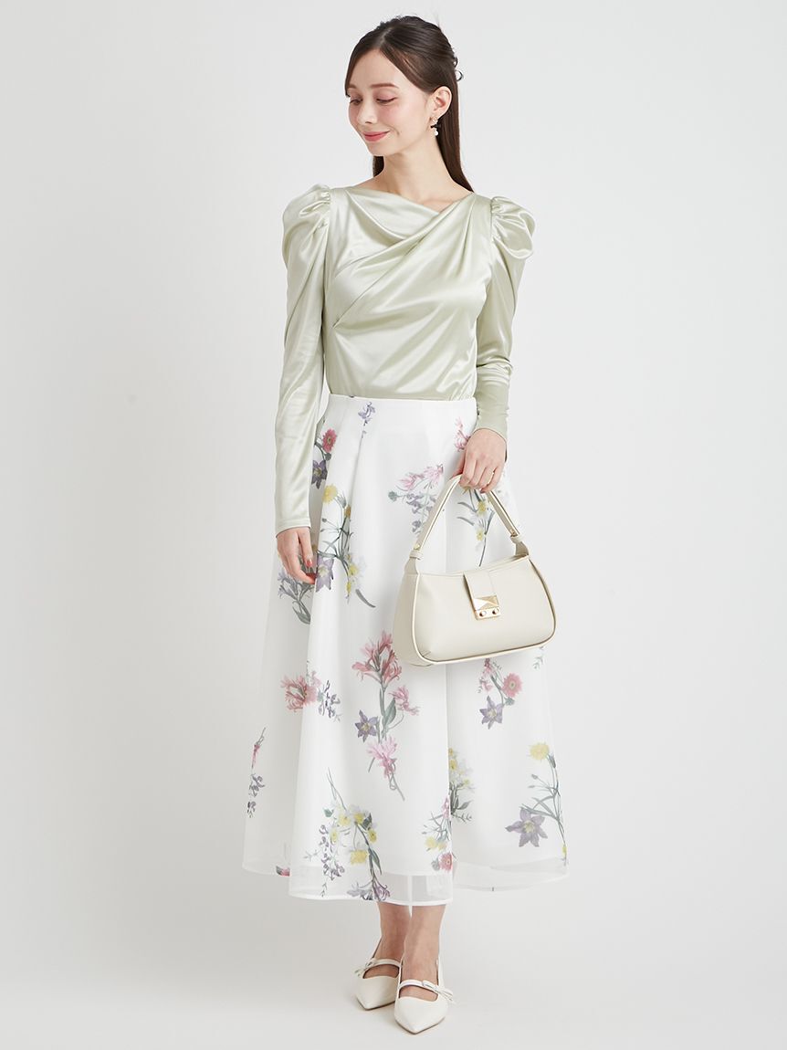 CELFORD「【洗える】カシュクールグロッシーカットトップス」|Tシャツ・カットソー|