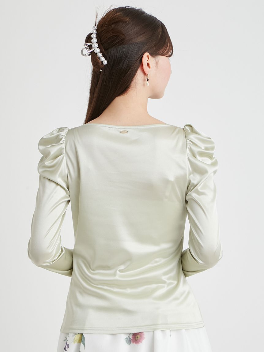 CELFORD「【洗える】カシュクールグロッシーカットトップス」|Tシャツ・カットソー|