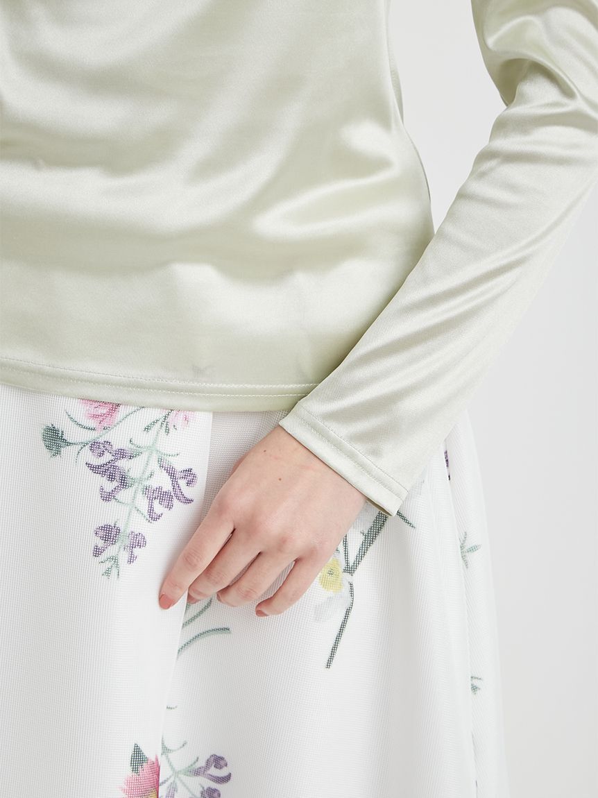 CELFORD「【洗える】カシュクールグロッシーカットトップス」|Tシャツ・カットソー|