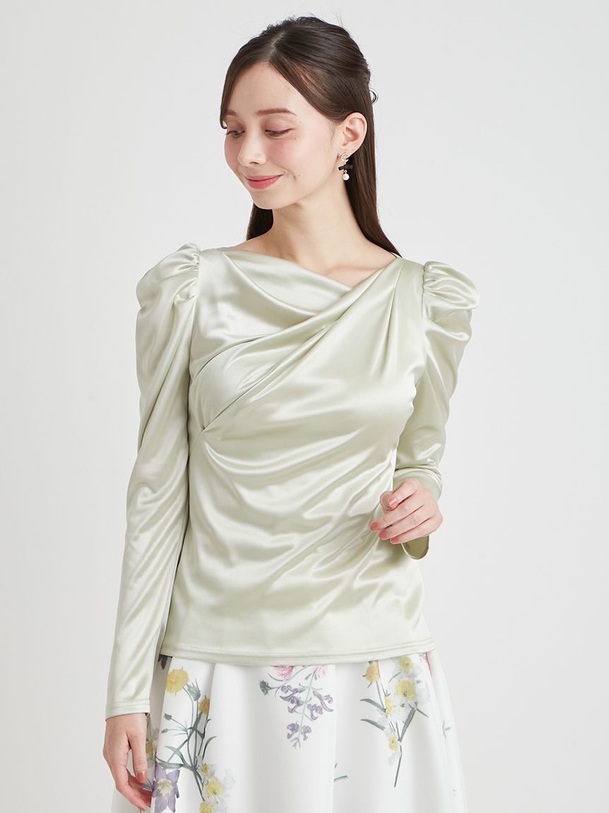 CELFORD「【洗える】カシュクールグロッシーカットトップス」|Tシャツ・カットソー|MNT