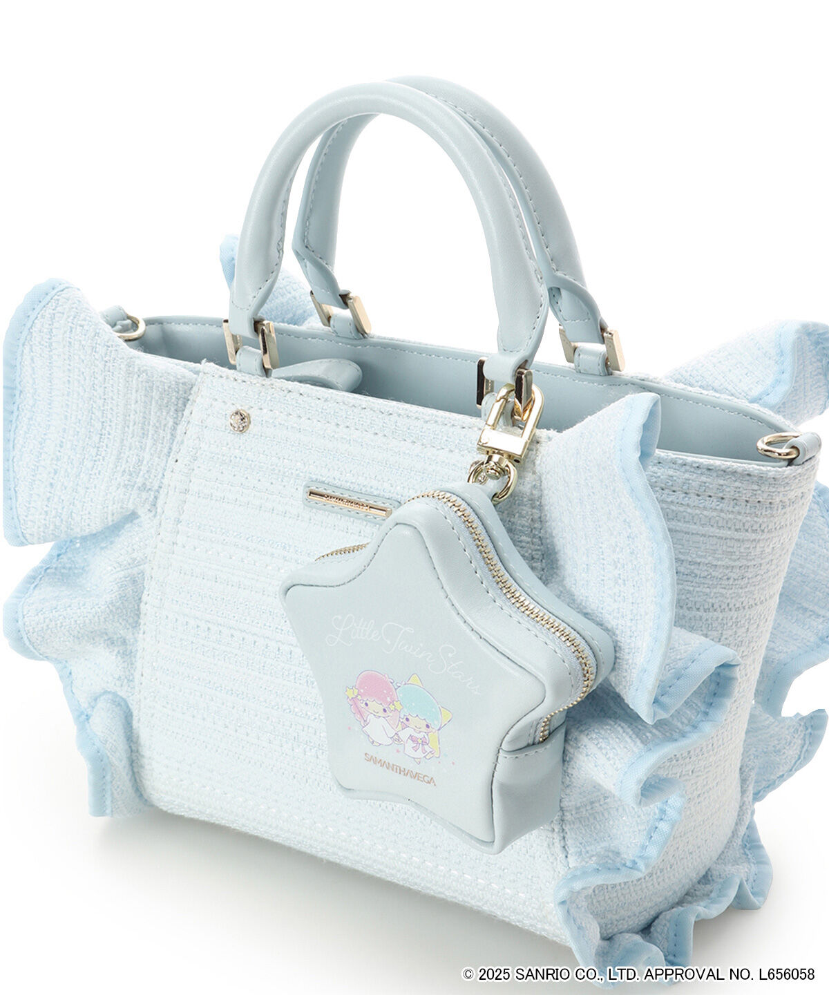 Samantha Vega「『リトルツインスターズ』（キキ＆ララ）フリルハンドバッグ」|ハンドバッグ|