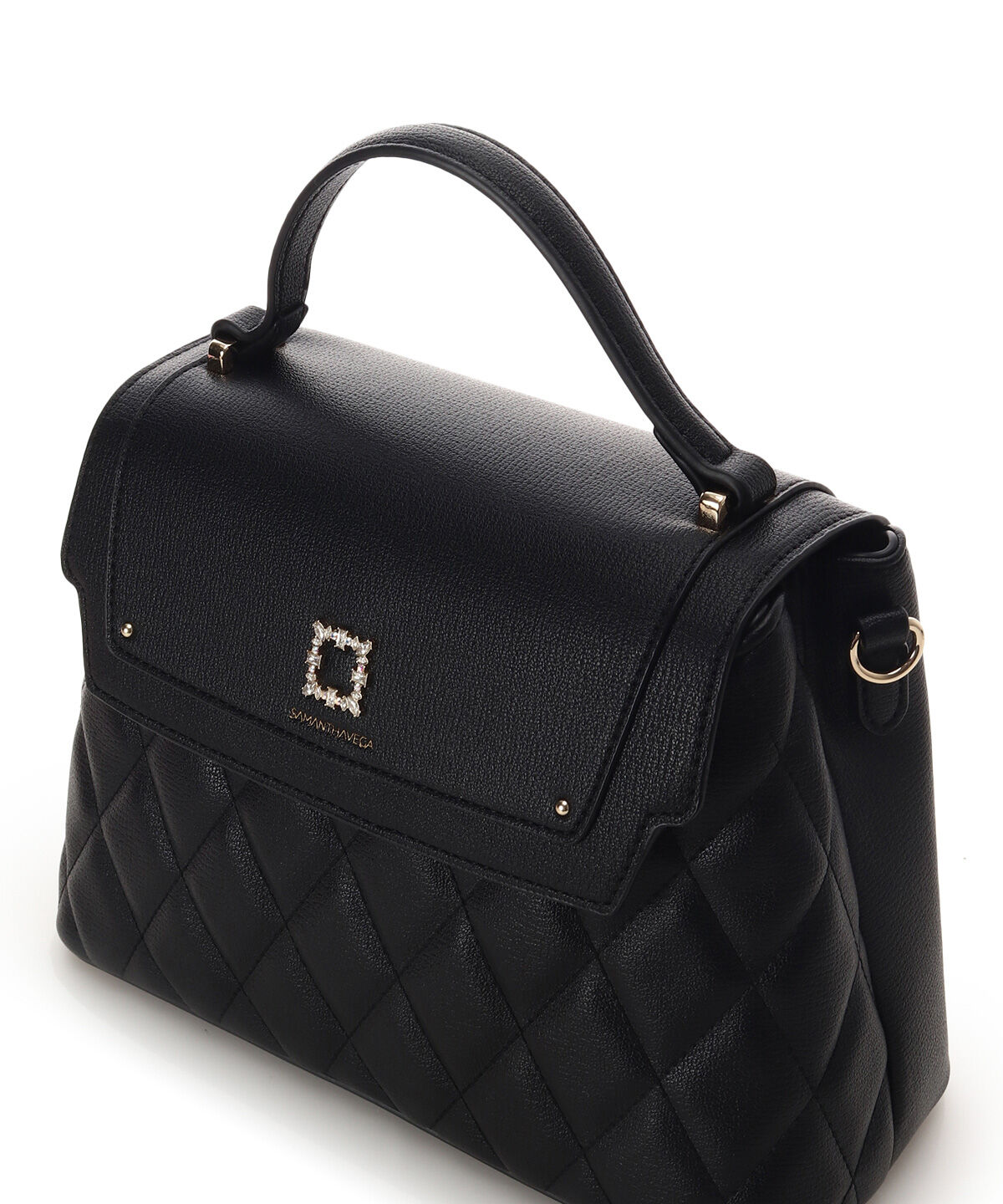 Samantha Vega「スクエアビジューキルトフラップハンドバッグ」|ハンドバッグ|