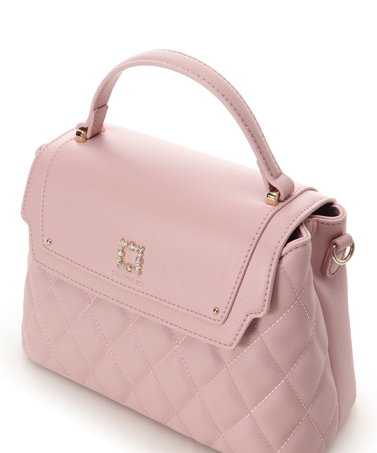 Samantha Vega「スクエアビジューキルトフラップハンドバッグ」|ハンドバッグ|