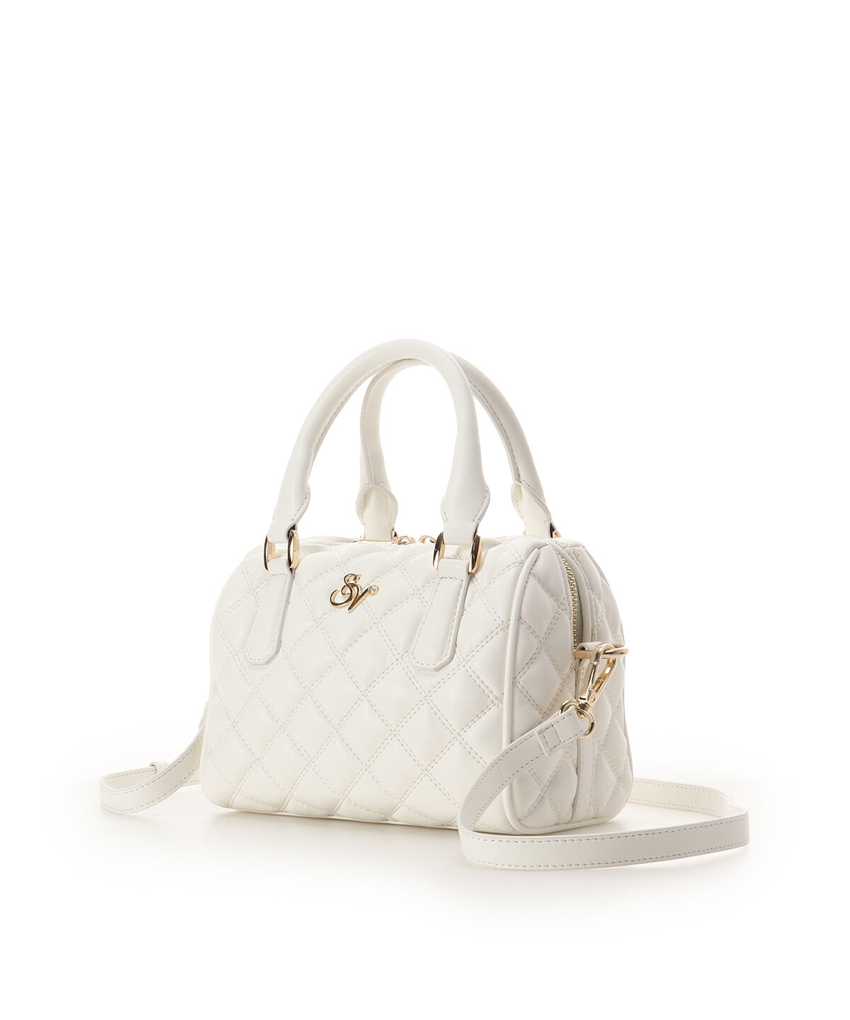 Samantha Vega「ダブルステッチダイヤキルトハンドバッグ」|ハンドバッグ|