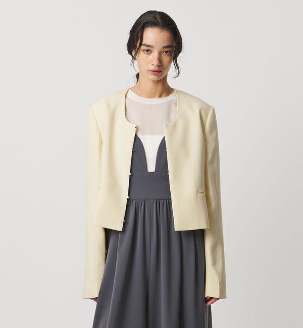 AEWEN MATOPH「＜AEWEN MATOPH＞Uネックショートジャケット」|ノーカラージャケット|