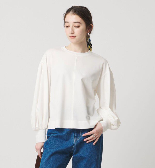 UNITED ARROWS「ポンチ バルーンスリーブ カットソー 」|Tシャツ・カットソー|WHITE