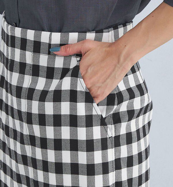 UNITED ARROWS green label relaxing「［size SHORTあり］キチントボトムス Iライン スリム タイト スカート ギンガムチェック」|タイト|