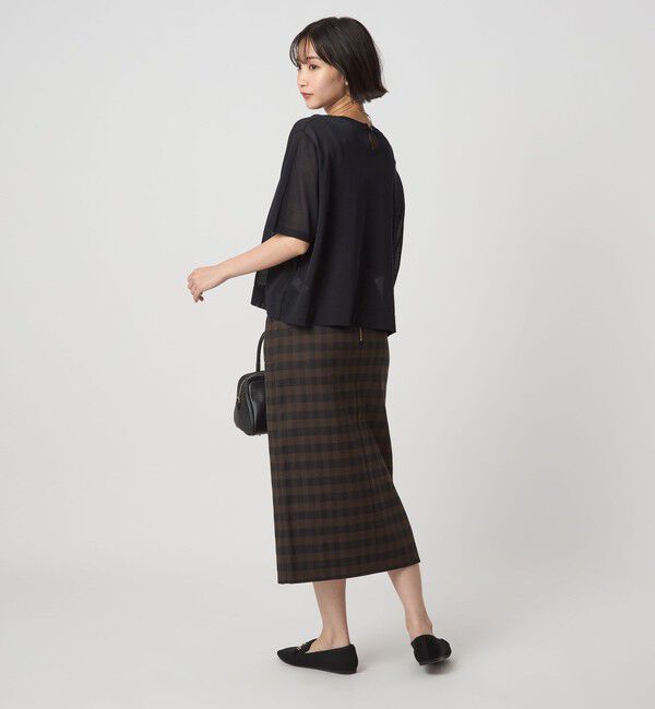 UNITED ARROWS green label relaxing「［size SHORTあり］キチントボトムス Iライン スリム タイト スカート ギンガムチェック」|タイト|