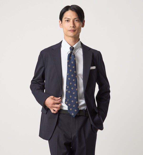 UNITED ARROWS green label relaxing「コットン ピンストライプ タブカラー ドレスシャツ -イージーアイロン-」|シャツ・ブラウス|