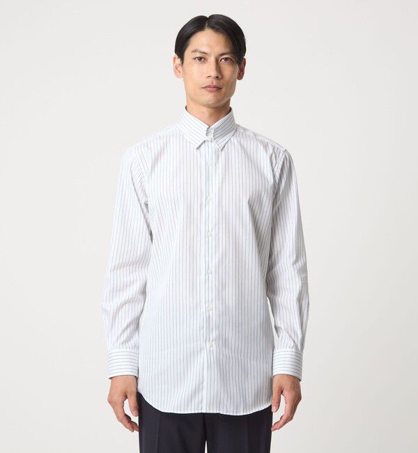 UNITED ARROWS green label relaxing「コットン ピンストライプ タブカラー ドレスシャツ -イージーアイロン-」|シャツ・ブラウス|