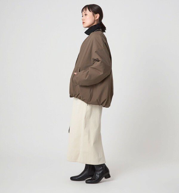 size SHORTあり］パフィー ノーカラー ブルゾン 撥水 保温性