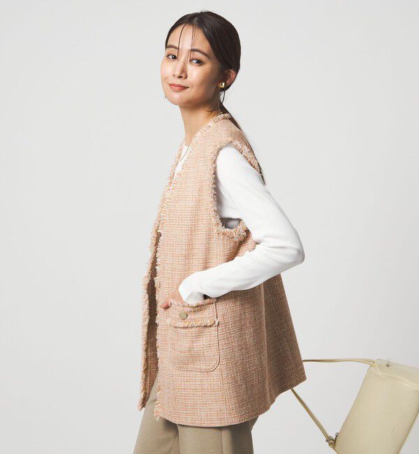 UNITED ARROWS green label relaxing「［size SHORTあり］ライト ツイードライク ジレ」|ベスト・ジレ|