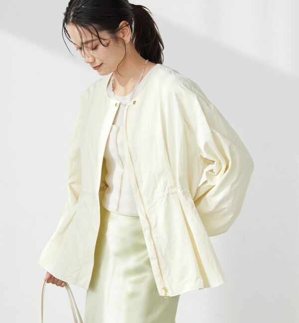 UNITED ARROWS green label relaxing「［size SHORTあり］ウエスト ギャザー ブルゾン」|ブルゾン・スタジャン|OFF WHITE