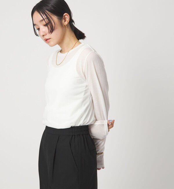 UNITED ARROWS green label relaxing「【WEB限定】＜at ease＞シアー テンジク ロングスリーブ カットソー」|Tシャツ・カットソー|