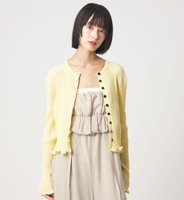 EMMEL REFINES「＜EMMEL REFINES＞EM HW リブボタン ウェーブヘム カーディガン」|カーディガン|