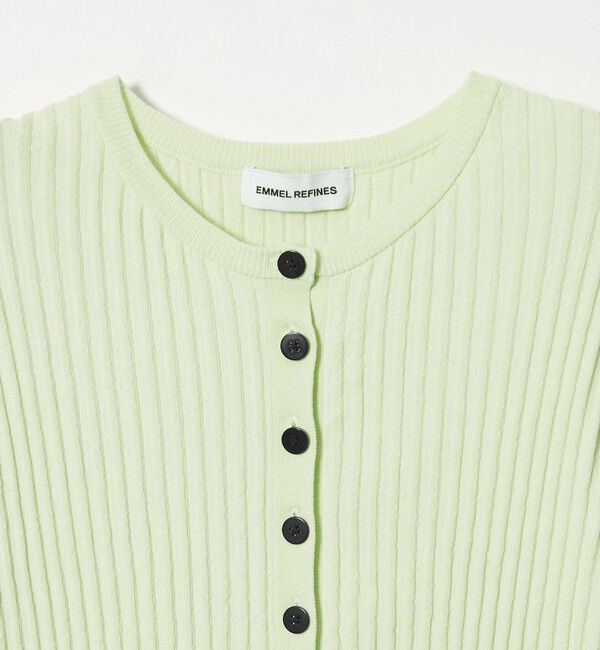 EMMEL REFINES「＜EMMEL REFINES＞EM HW リブボタン ウェーブヘム カーディガン」|カーディガン|